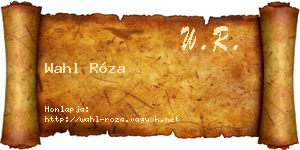 Wahl Róza névjegykártya